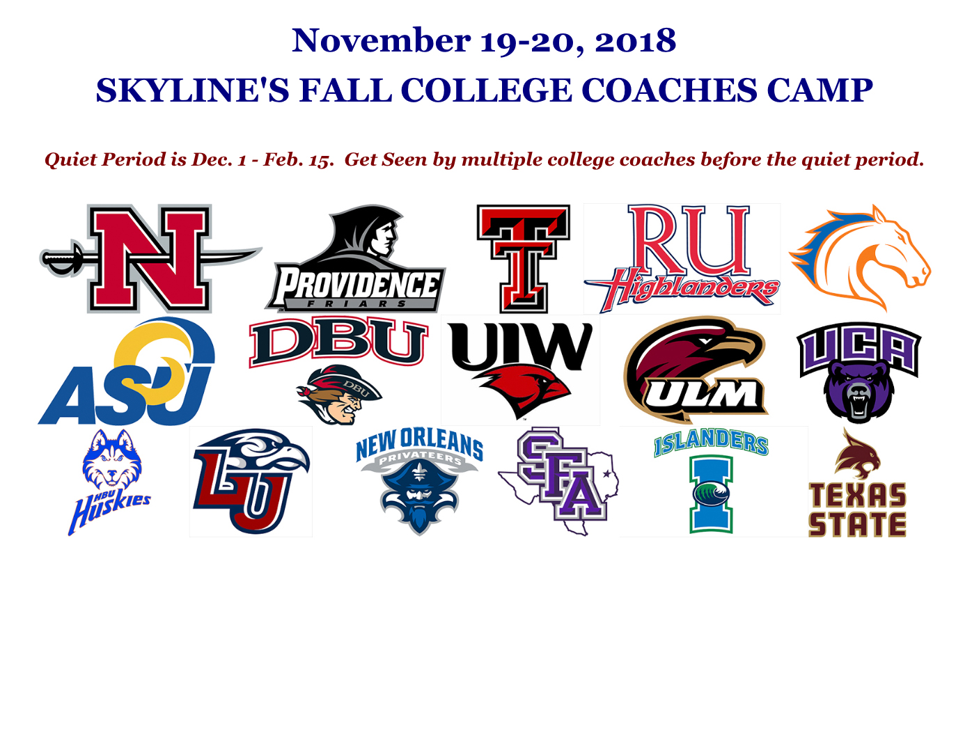 Skyline's Fall College Coaches Camp